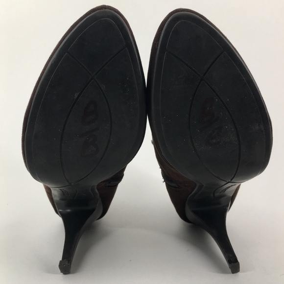 MARC FISHER Brown Suede Fold-Over Booties Size 7.5 - Picture 5 of 6